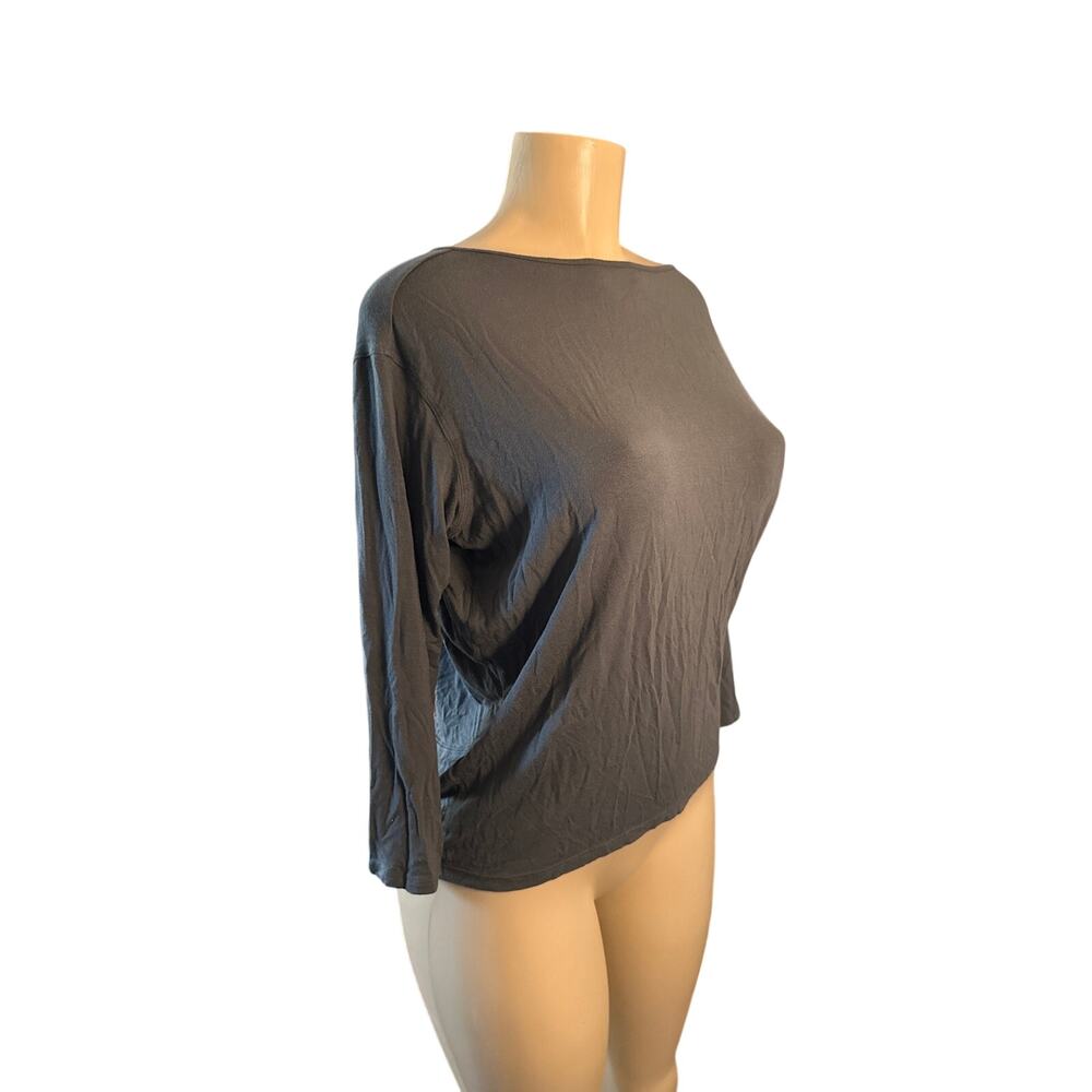 Women XS Kinesis Peru Green Modal Long Sleeve Blouse Shirt Top Tee Modal Stretch